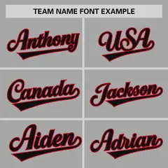 Gray Black-Red Raglan Sleeves Authentic Baseball Jersey 3