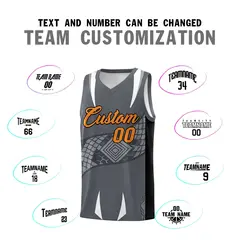 Gray Black Snake Scale Venomous Fang Graffiti Basketball Jersey 4