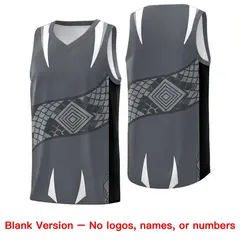 Gray Black Snake Scale Venomous Fang Graffiti Basketball Jersey 6