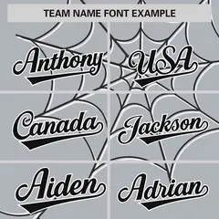 Gray Black Spider Web Raglan Authentic Baseball Jersey 3