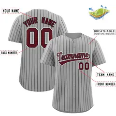 Gray Black Stripe Authentic Fashion Baseball Jersey 2