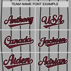 Gray Black Stripe Authentic Fashion Baseball Jersey 3
