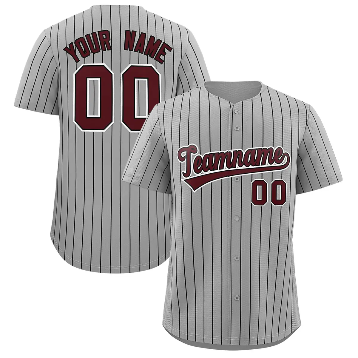Gray Black Stripe Authentic Fashion Baseball Jersey