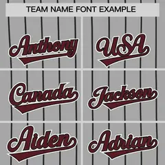 Gray Black Stripe Authentic Fashion Baseball Jersey 3