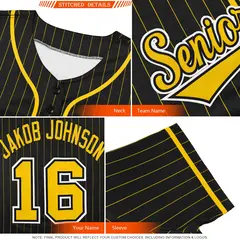 Gray Black Stripe Authentic Fashion Baseball Jersey 5
