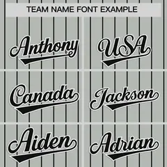Gray Black Stripe Raglan Authentic Baseball Jersey 3