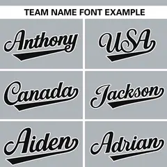 Gray Black Stripe Raglan Authentic Baseball Jersey 3