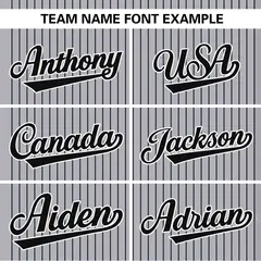 Gray Black Striped Fashion Two-Button Softball Jersey 4
