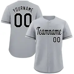 Gray Black-White Classic Authentic Baseball Jersey 1