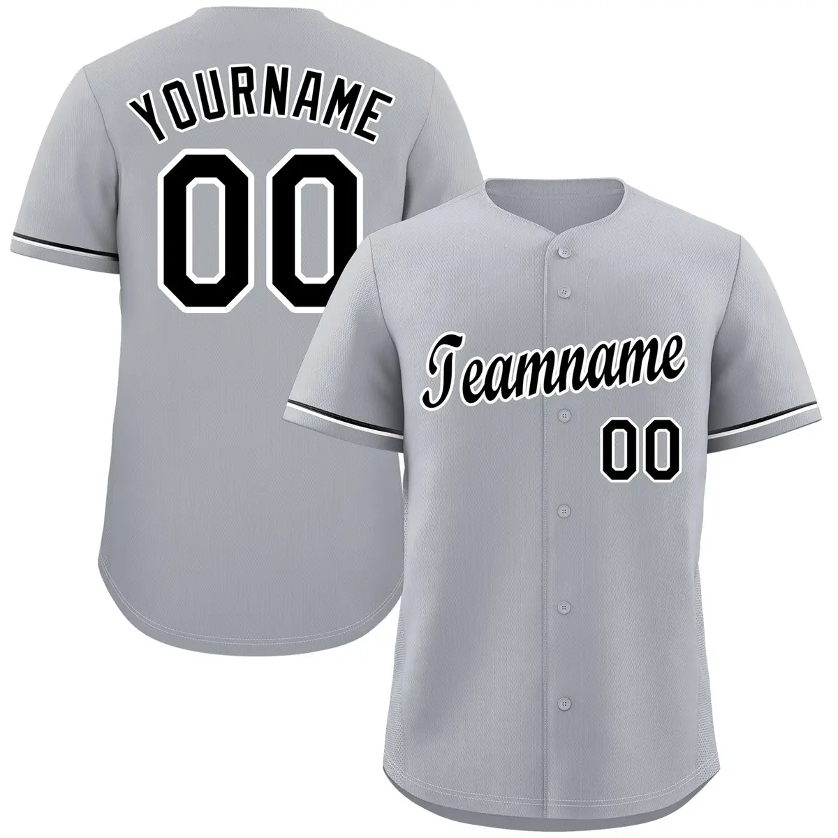 Gray Black-White Classic Authentic Baseball Jersey