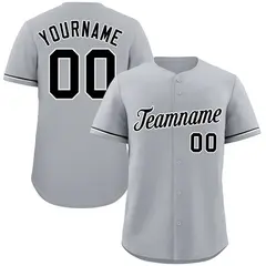 Gray Black-White Classic Authentic Baseball Jersey 1