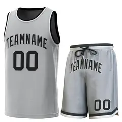 Gray Black-White Classic Sets Basketball Jersey 1