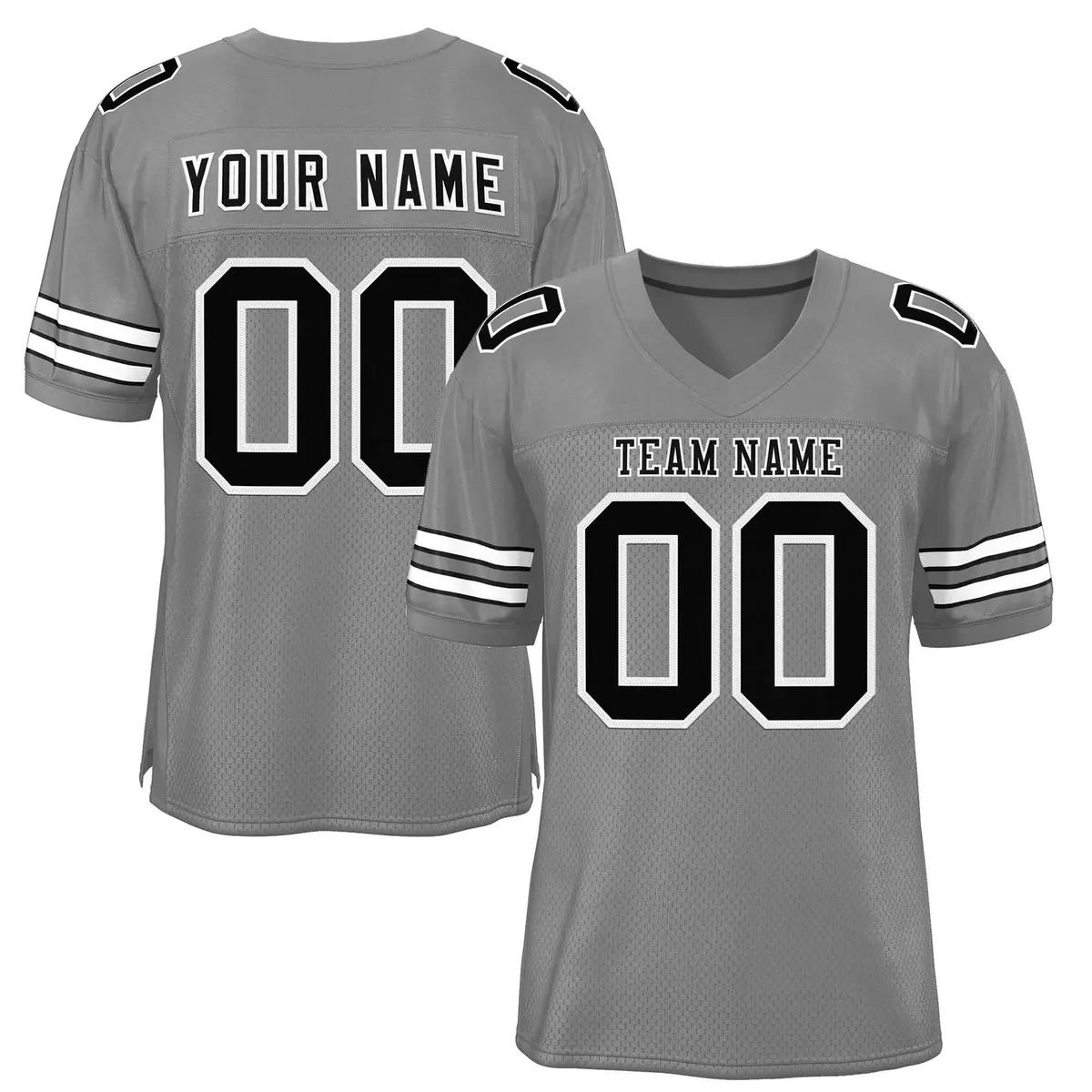 Gray Black-White Classic Style Authentic Football Jersey
