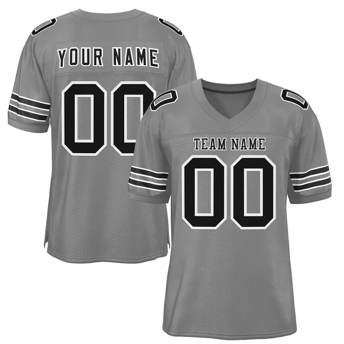 Gray Black-White Classic Style Authentic Football Jersey