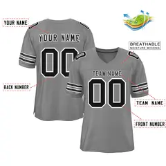Gray Black-White Classic Style Authentic Football Jersey 2