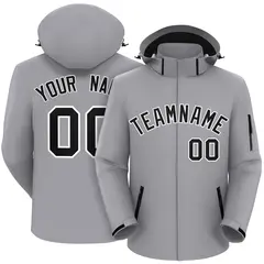 Gray Black-White Classic Waterproof Jacket 1