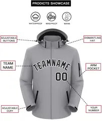 Gray Black-White Classic Waterproof Jacket 2