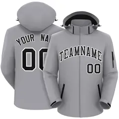 Gray Black-White Classic Waterproof Jacket 1