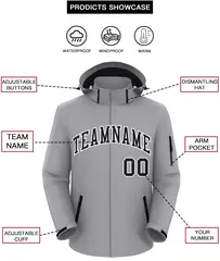 Gray Black-White Classic Waterproof Jacket 2