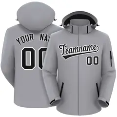 Gray Black-White Classic Waterproof Jacket 1