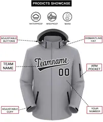 Gray Black-White Classic Waterproof Jacket 2