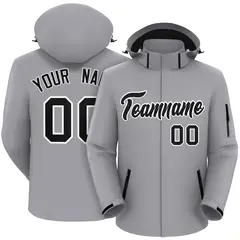 Gray Black-White Classic Waterproof Jacket 1