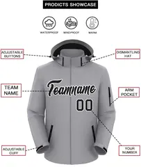 Gray Black-White Classic Waterproof Jacket 2