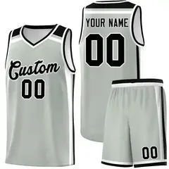 Gray Black White Color Charge Series Team Basketball Jersey