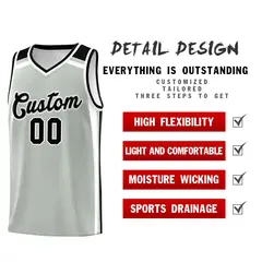 Gray Black White Color Charge Series Team Basketball Jersey 2