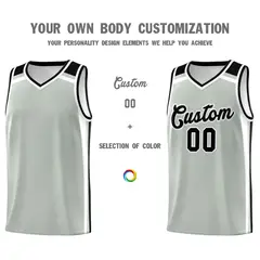 Gray Black White Color Charge Series Team Basketball Jersey 3