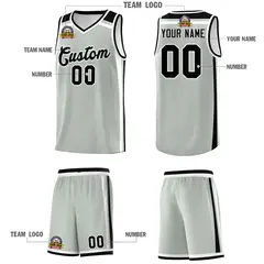 Gray Black White Color Charge Series Team Basketball Jersey 5