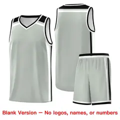 Gray Black White Color Charge Series Team Basketball Jersey 7