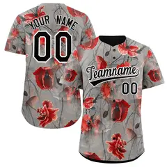Gray Black-White Graffiti Authentic Baseball Jersey 1