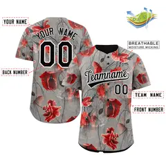 Gray Black-White Graffiti Authentic Baseball Jersey 2