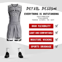 Gray Black-White Graffiti Points Element Basketball Jersey 2