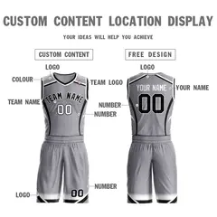 Gray Black-White Graffiti Points Element Basketball Jersey 3