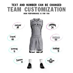 Gray Black-White Graffiti Points Element Basketball Jersey 4
