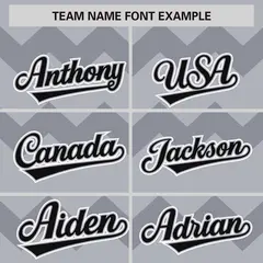 Gray Black-White Ripple Design Authentic Baseball Jersey 4