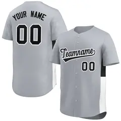 Gray Black-White Side Two-Tone Authentic Baseball Jersey