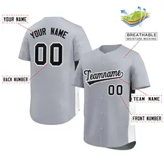 Gray Black-White Side Two-Tone Authentic Baseball Jersey 2