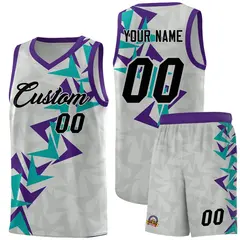 Gray Boomerang Pattern Basketball Jersey