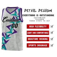 Gray Boomerang Pattern Basketball Jersey 2
