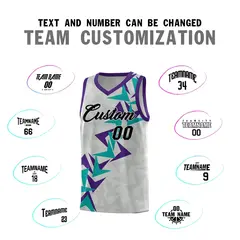 Gray Boomerang Pattern Basketball Jersey 4
