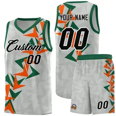 Gray Boomerang Pattern Basketball Jersey