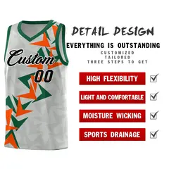 Gray Boomerang Pattern Basketball Jersey 2