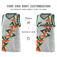 Gray Boomerang Pattern Basketball Jersey 3