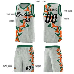 Gray Boomerang Pattern Basketball Jersey 5