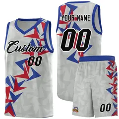 Gray Boomerang Pattern Basketball Jersey