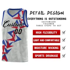 Gray Boomerang Pattern Basketball Jersey 2