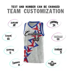 Gray Boomerang Pattern Basketball Jersey 4